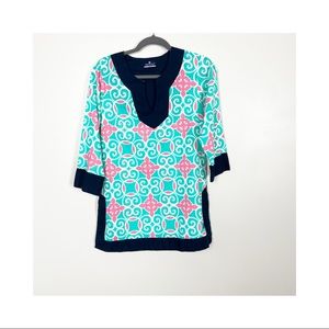 Simply Southern Paisley Womens Tunic Cover Up Cotton Size M